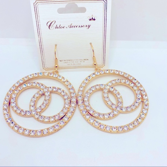 Earrings Crystal Forever Love Very Sparkly! BRAND NEW  Won’t Tarnish - Picture 4 of 8